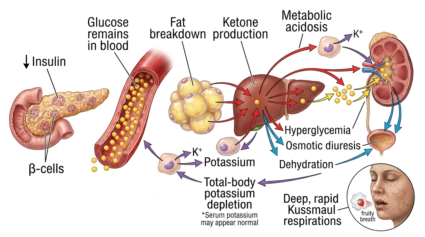 DKA/HHS: Anion Gap and Osmolality — clinical illustration