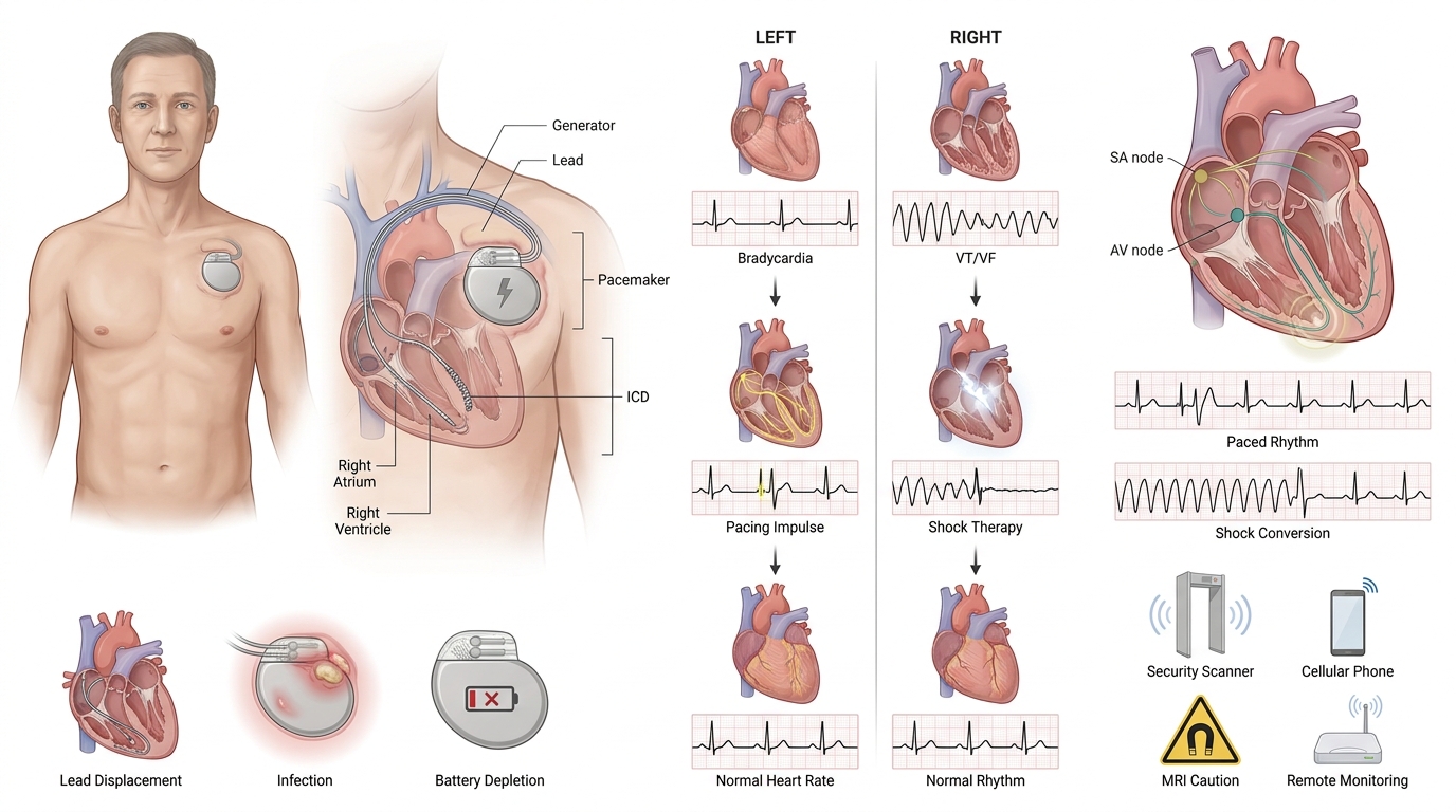 Implantable Cardioverter Defibrillator (ICD/AICD) — clinical illustration