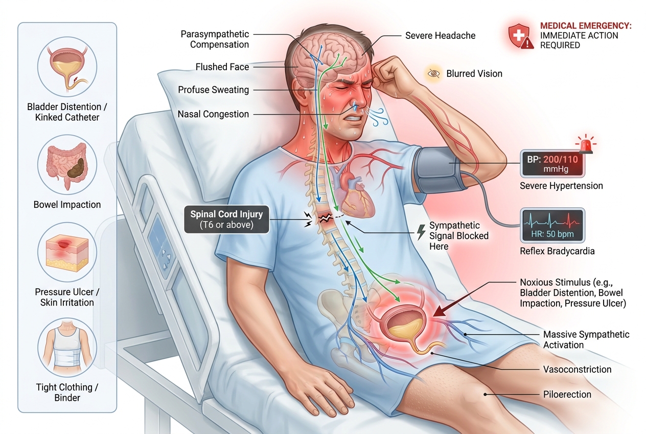 Autonomic Dysreflexia — clinical illustration