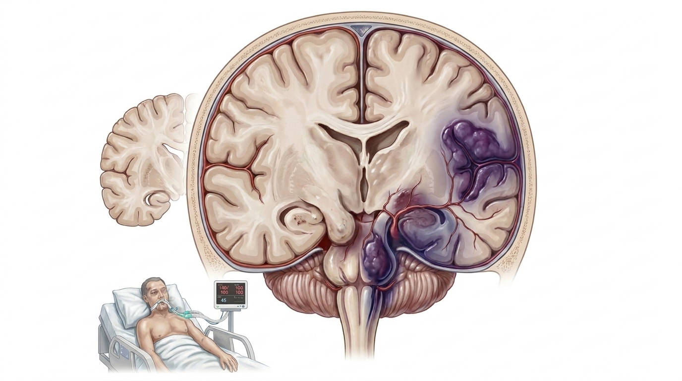 Brain Herniation Red Flags — clinical illustration