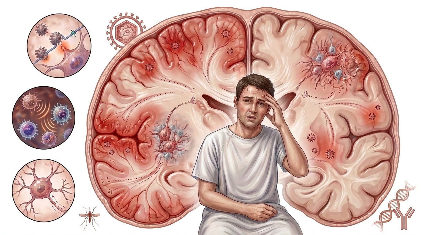 Encephalitis: Brain Inflammation Recognition and Care — clinical illustration