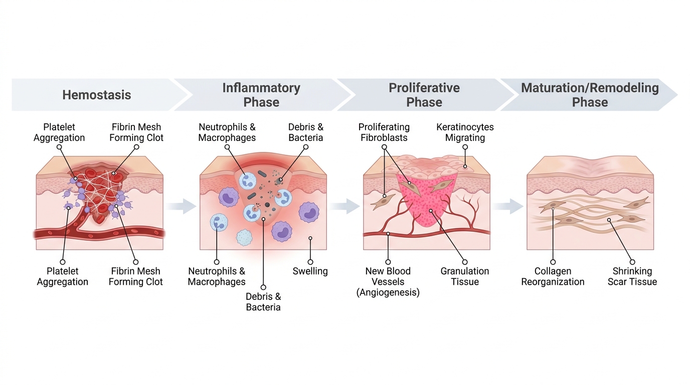 Wound Healing: Molecular & Growth Factors — clinical illustration