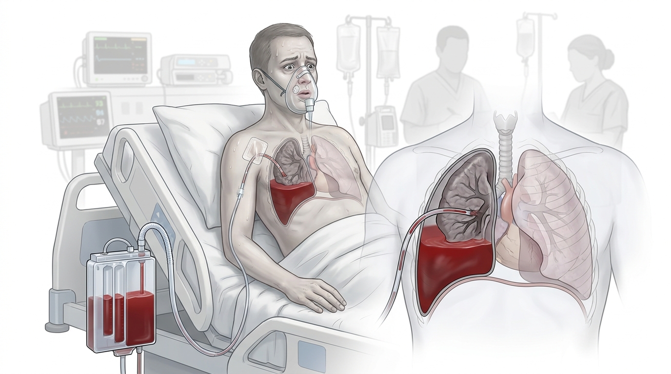 Hemothorax: Chest Tube & Surgical Intervention — clinical illustration