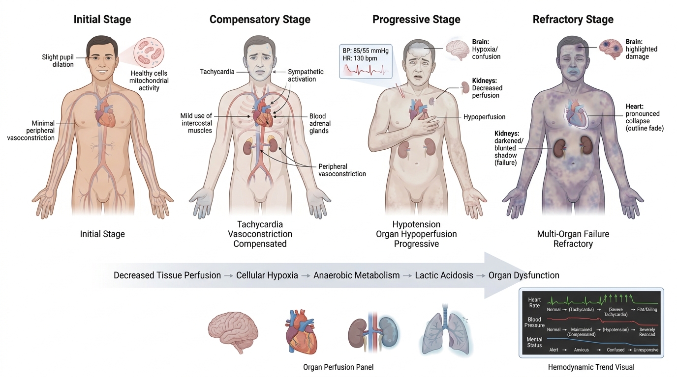 Shock risk & escalation in ambulatory — clinical illustration
