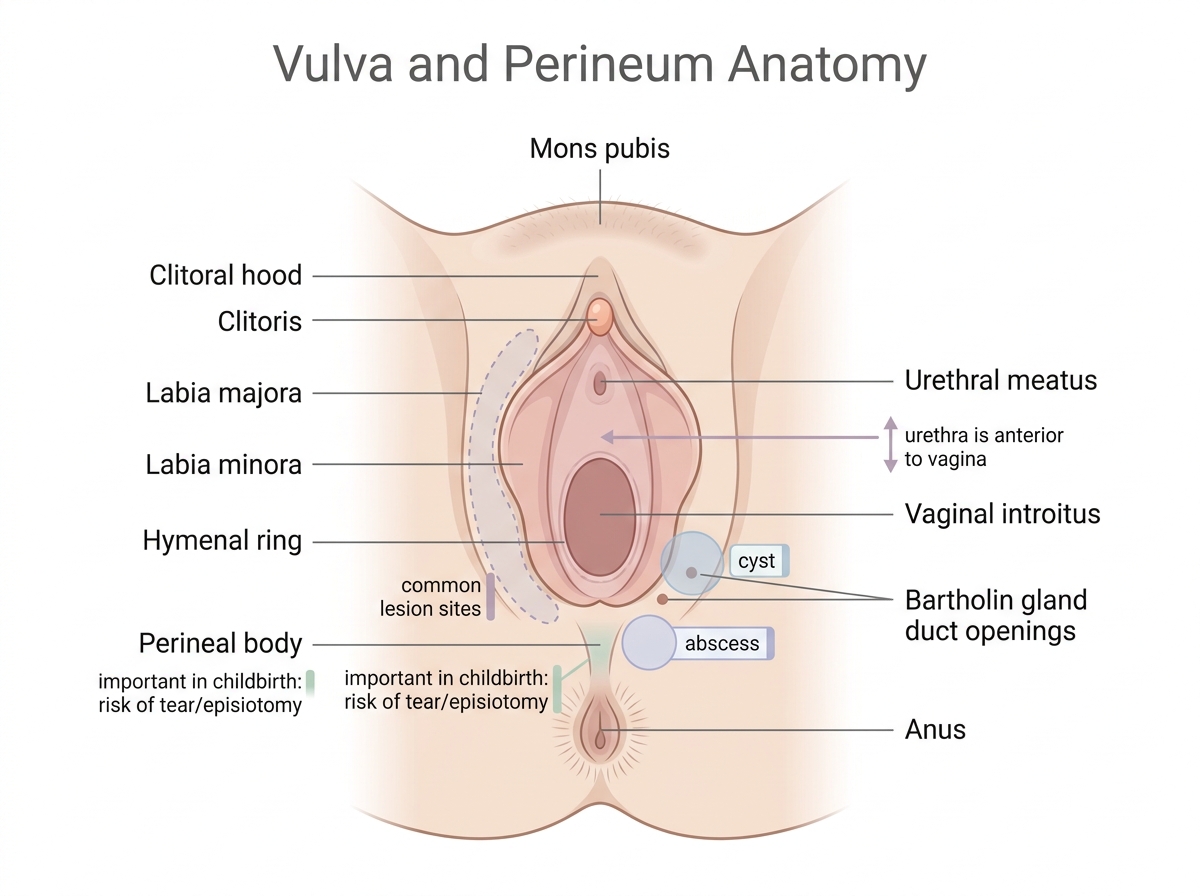 The Vulva: External Female Genitalia — clinical illustration